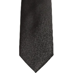 Men Dark Gray Silk Classic Adjustable Tied Necktie Tie