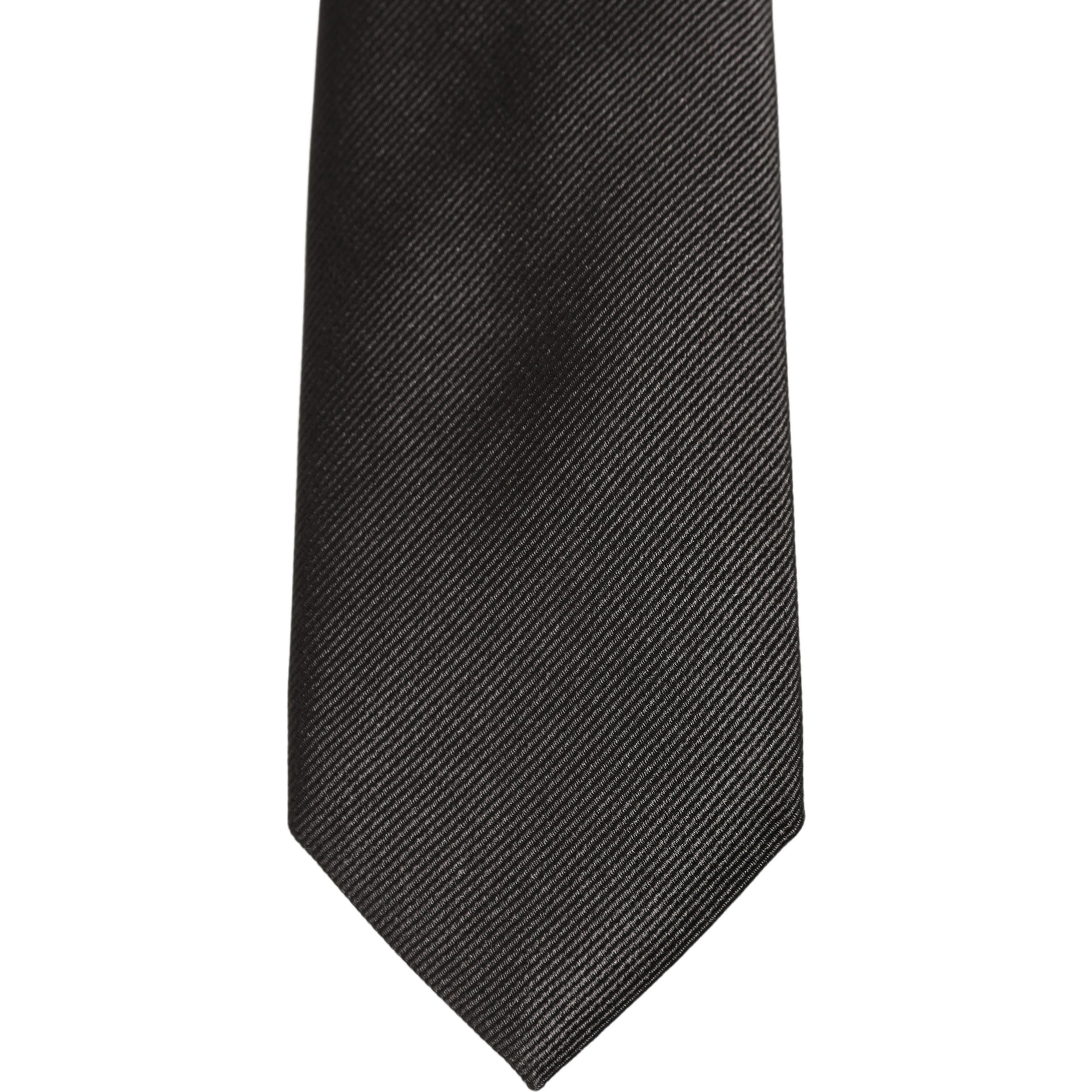 Men Dark Gray Silk Classic Adjustable Tied Necktie Tie