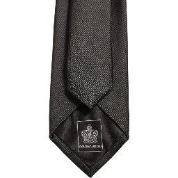 Men Dark Gray Silk Classic Adjustable Tied Necktie Tie