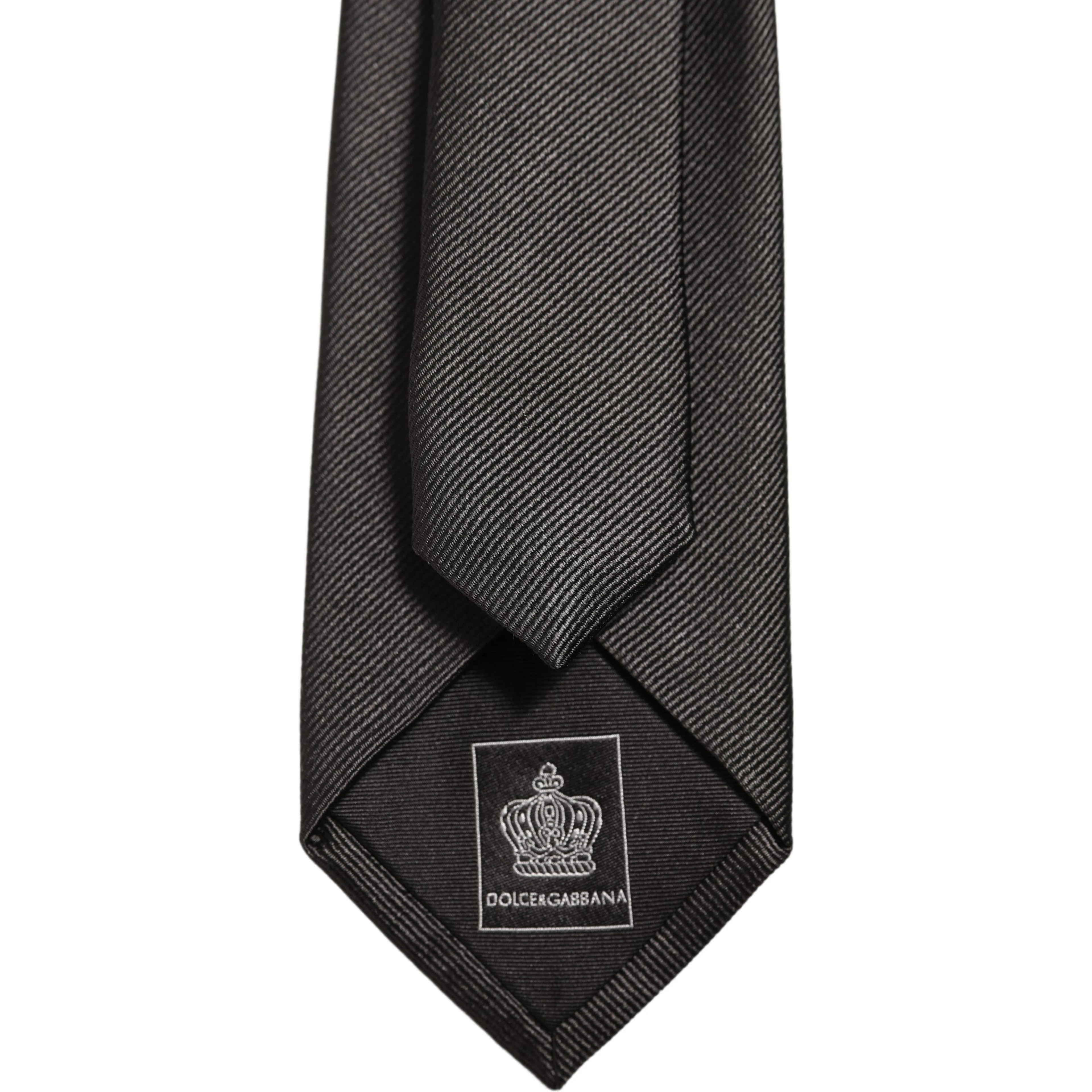 Men Dark Gray Silk Classic Adjustable Tied Necktie Tie