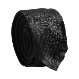 Men Black Satin Silk Classic Adjustable Tied Necktie Tie