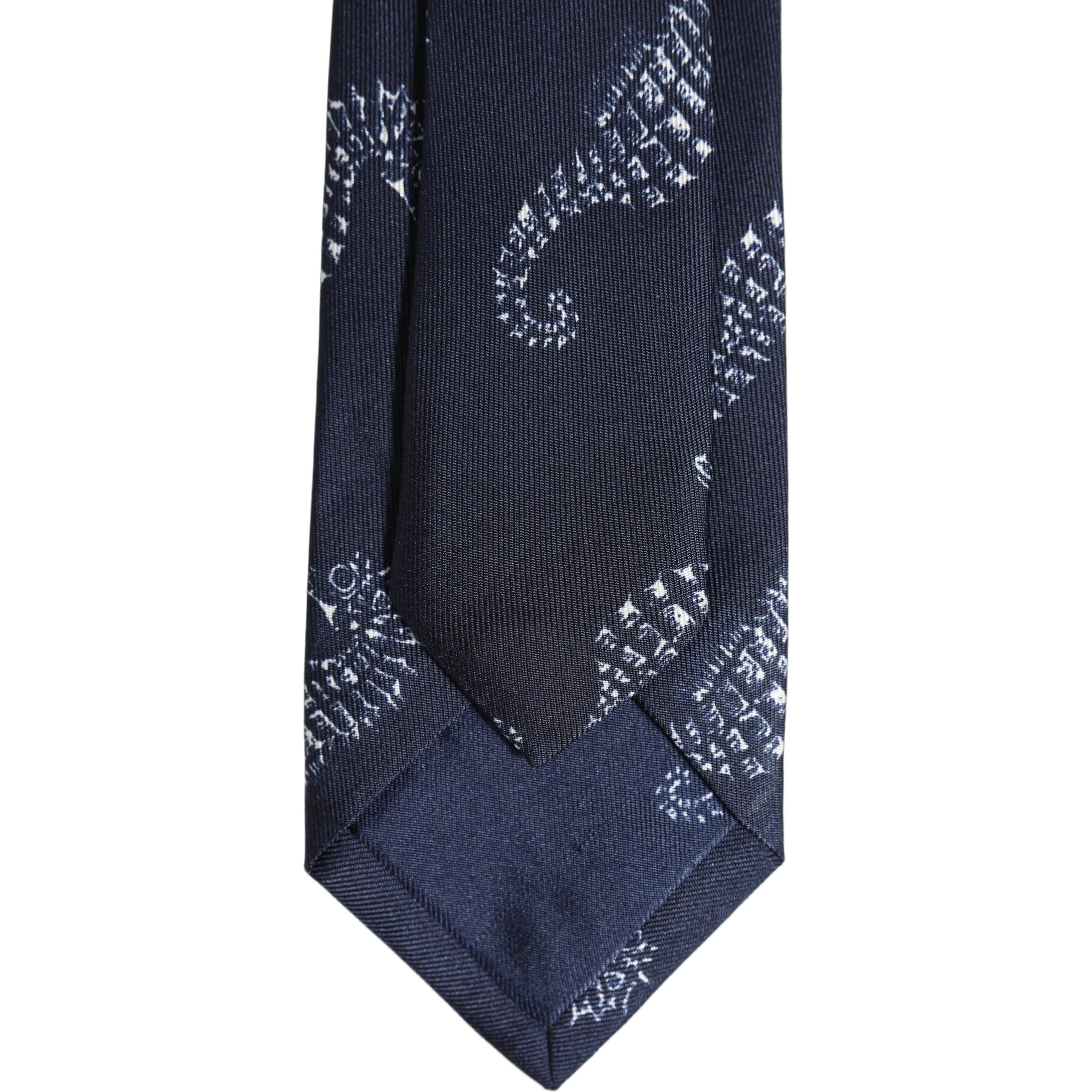 Dark Blue Silk Seahorse Print Adjustable Tied Necktie Tie