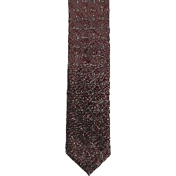 Men Burgundy Geometric Silk Adjustable Tied Necktie Tie