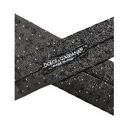 Men Dark Gray Geometric Silk Adjustable Tied Necktie Tie