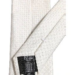 Men Off White Silk Woven Adjustable Tied Necktie Tie