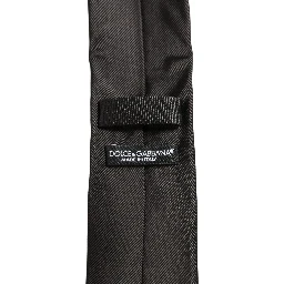 Men Dark Gray Silk Classic Adjustable Tied Necktie Tie