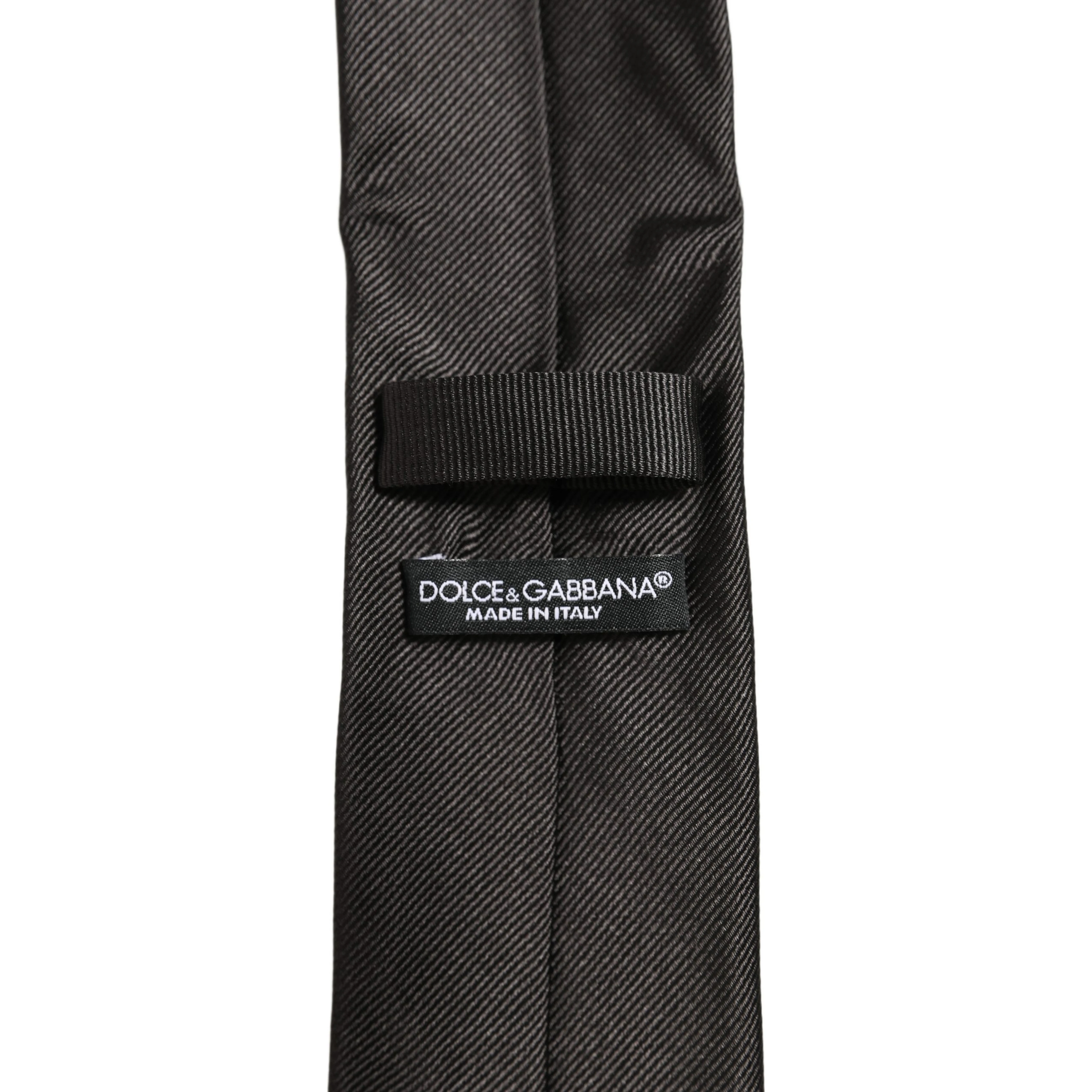 Men Dark Gray Silk Classic Adjustable Tied Necktie Tie