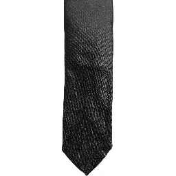 Men Black Satin Silk Classic Adjustable Tied Necktie Tie
