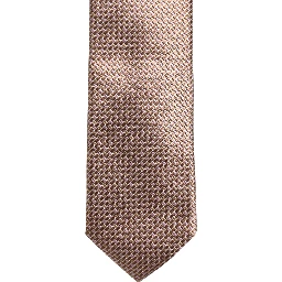 Men Brown Silk Micro Checked Adjustable Tied Necktie Tie