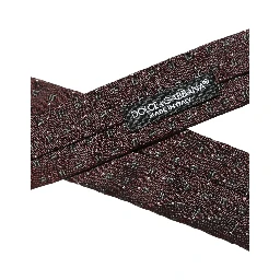 Men Burgundy Geometric Silk Adjustable Tied Necktie Tie