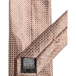 Men Brown Silk Micro Checked Adjustable Tied Necktie Tie