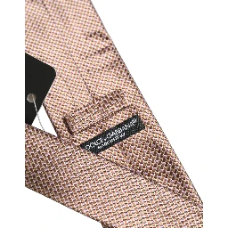 Men Brown Silk Micro Checked Adjustable Tied Necktie Tie