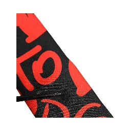 Black Silk Red Graphic Hearts Adjustable Tied Necktie Tie
