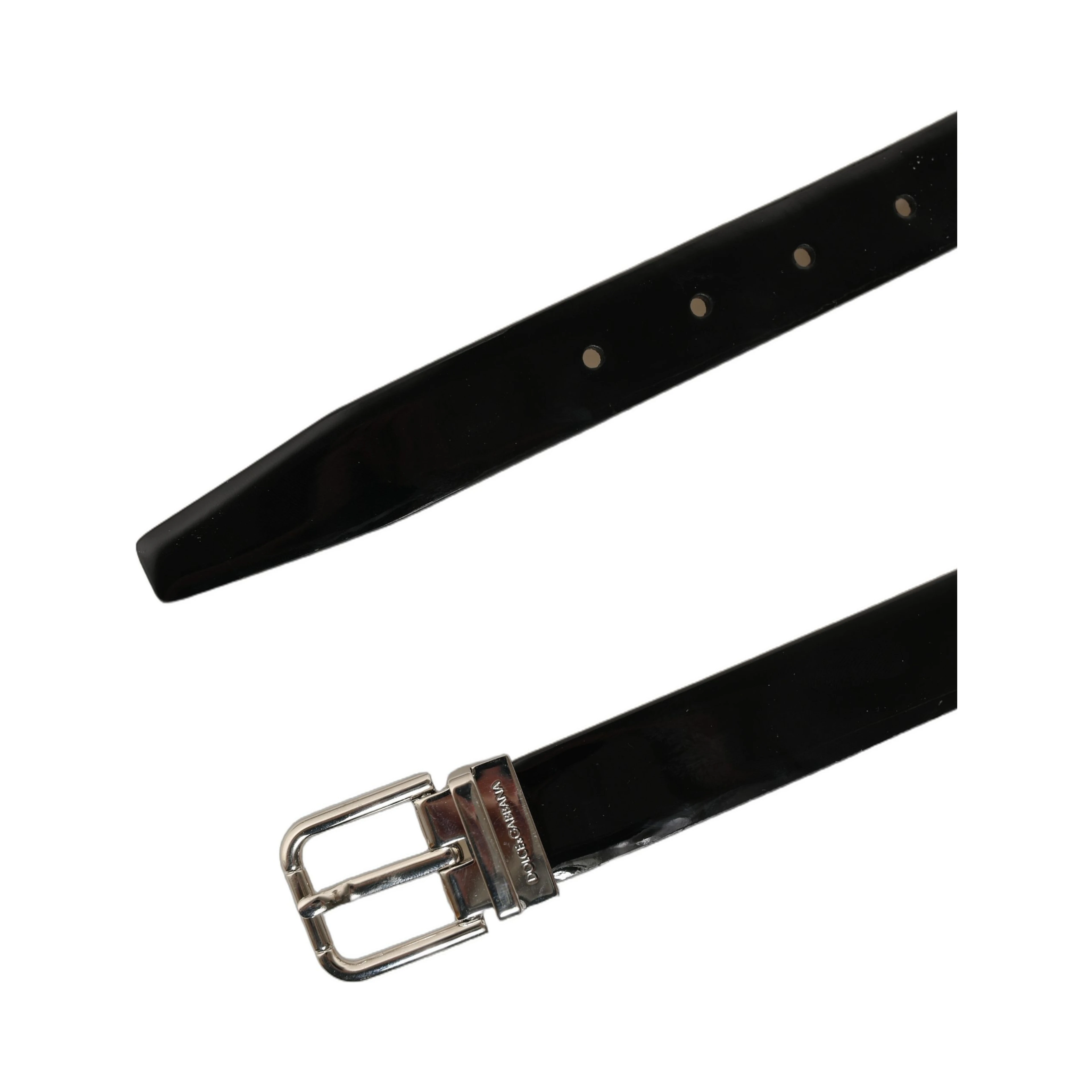 Black Classic Leather Silver Tone Buckle Belt