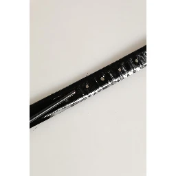 Black Classic Leather Silver Tone Buckle Belt