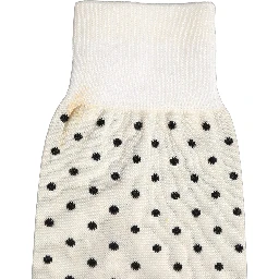 Off White Cotton Polka Dot Mid Calf Accessory Socks