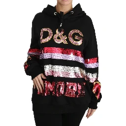 DG Sequined Hooded Pullover Sweater
