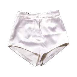 White Satin High Rise Women Hot Pants Shorts