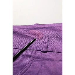 Violet Cotton Stretch High Waist Cropped Trouser Pants