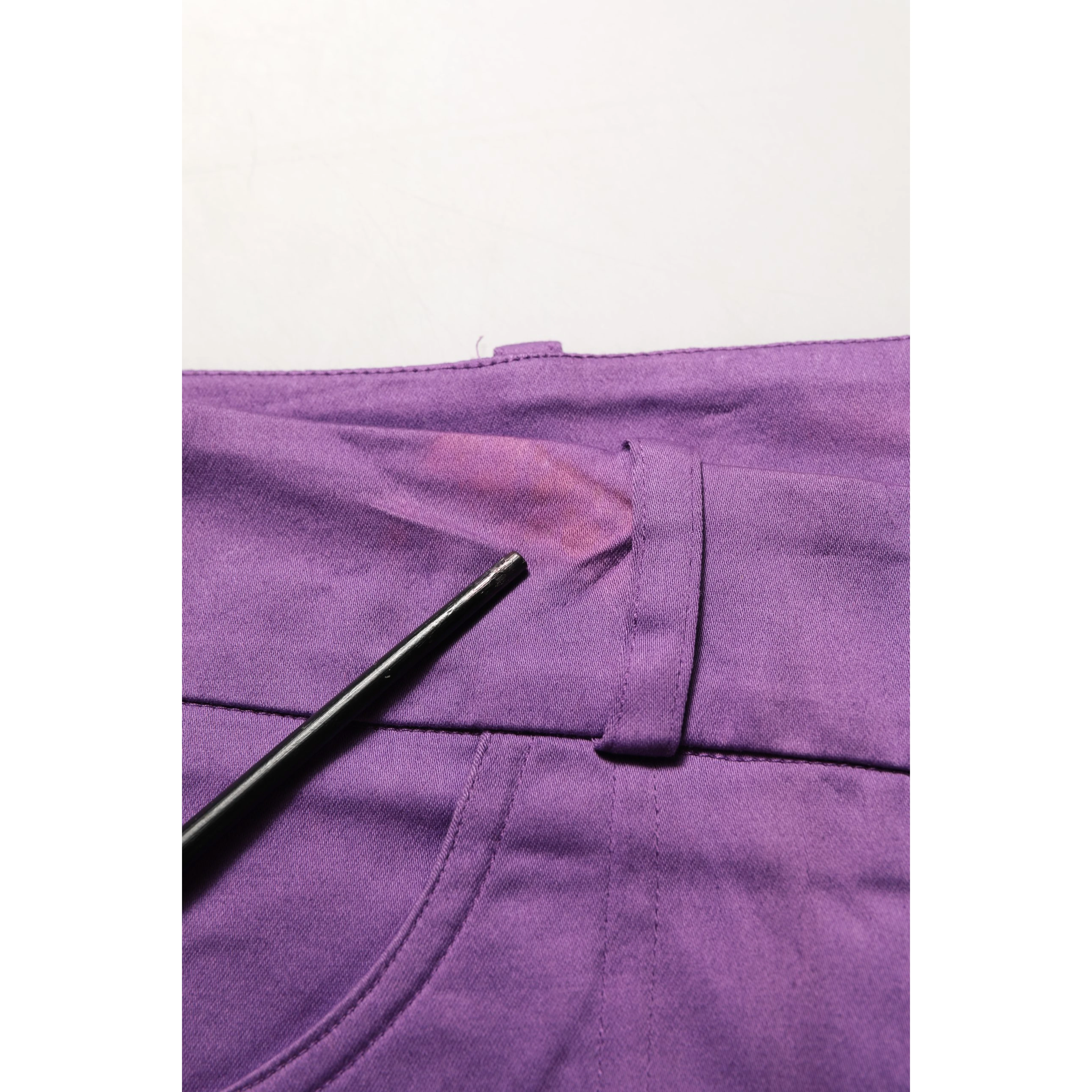 Violet Cotton Stretch High Waist Cropped Trouser Pants
