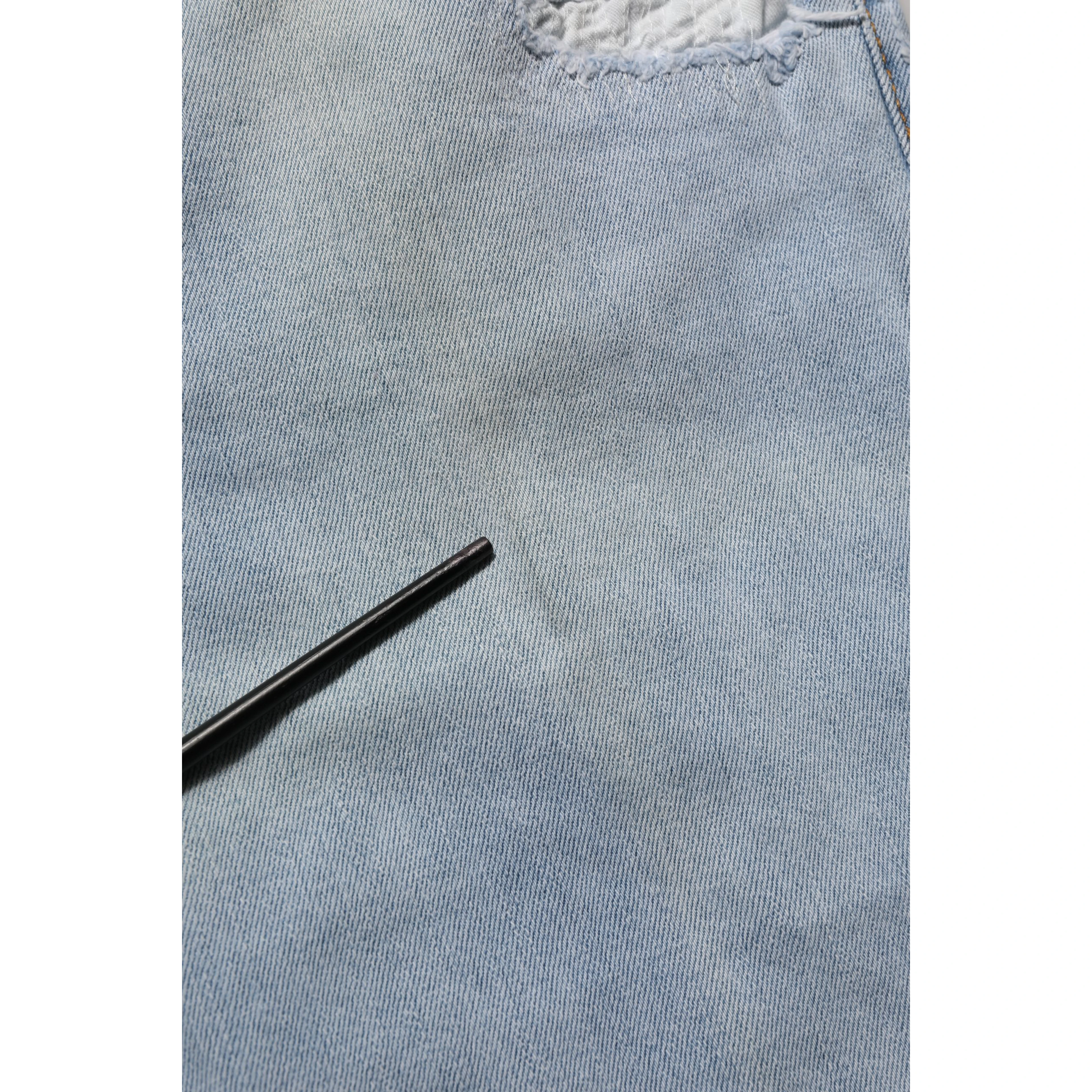 Light Blue High Waist Tapered Denim Cotton Stretch Jeans