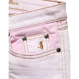 Light Pink Cotton Mid Waist Denim Trouser Jeans