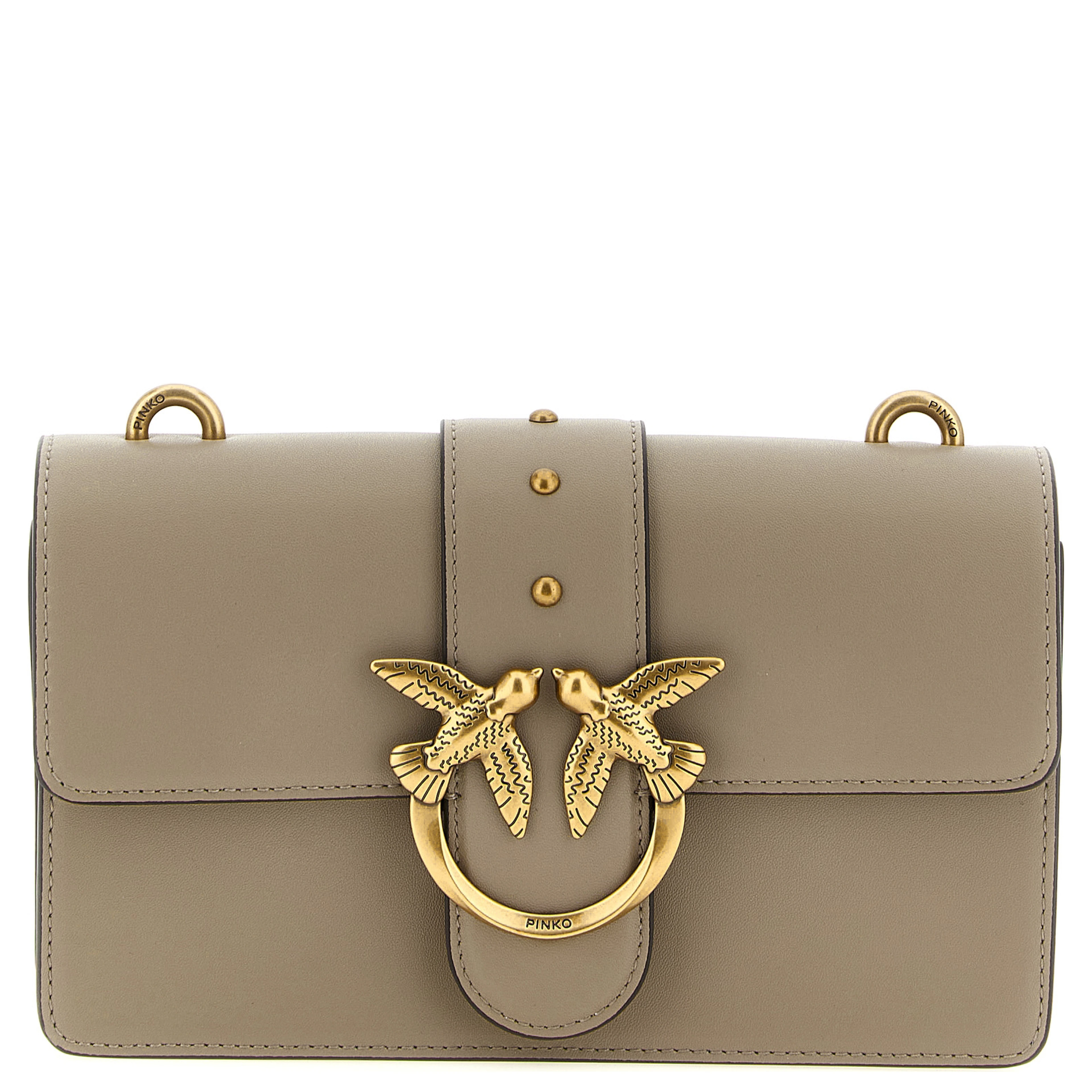 Gray Calfskin Crossbody Bag