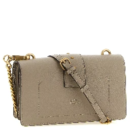Gray Calfskin Crossbody Bag
