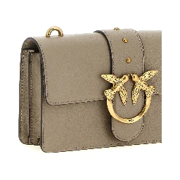 Gray Calfskin Crossbody Bag