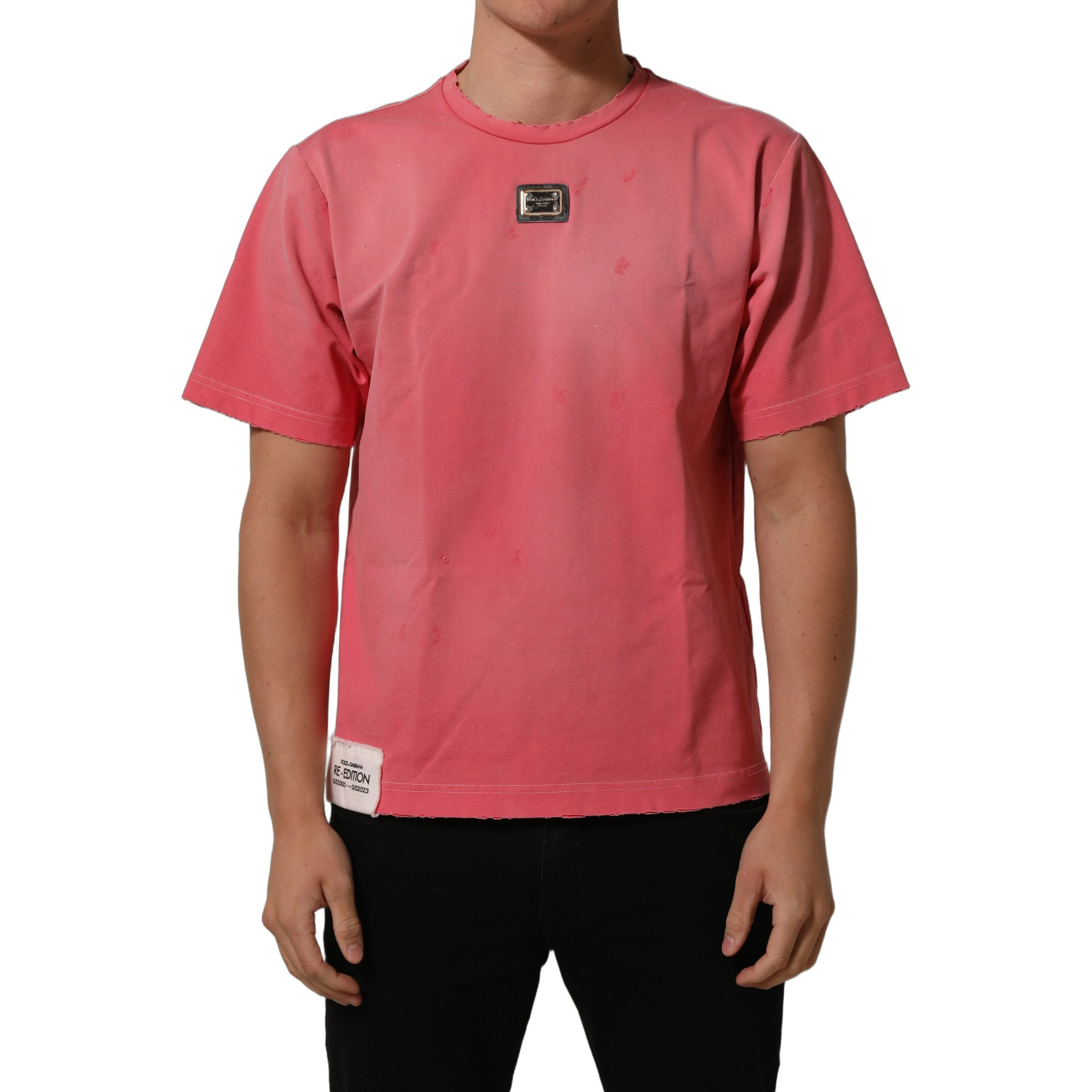 Pink Re-Edition Distressed Crew Neck T-shirt