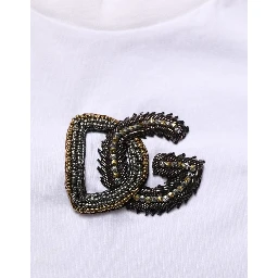 White DG Logo Cotton Crew Neck Men T-shirt