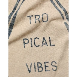 Beige Cotton Graphic Print Crew Neck T-shirt