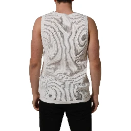 White Silk Crew Neck Sleeveless tank T-shirt