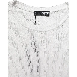 White Silk Crew Neck Sleeveless tank T-shirt