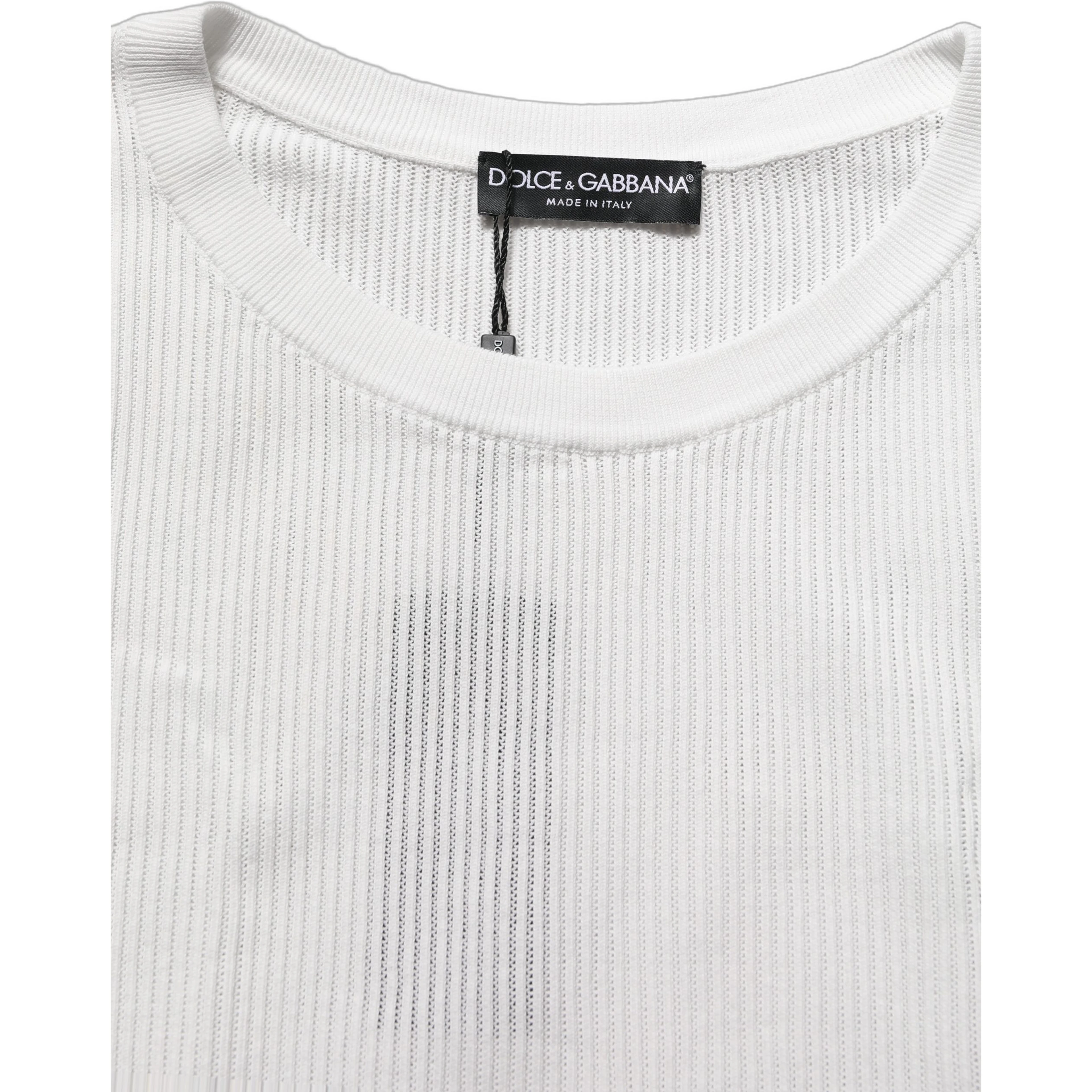 White Silk Crew Neck Sleeveless tank T-shirt