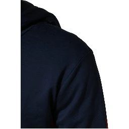 Blue Cotton Coral Logo Hooded Sweatshirt Sweater