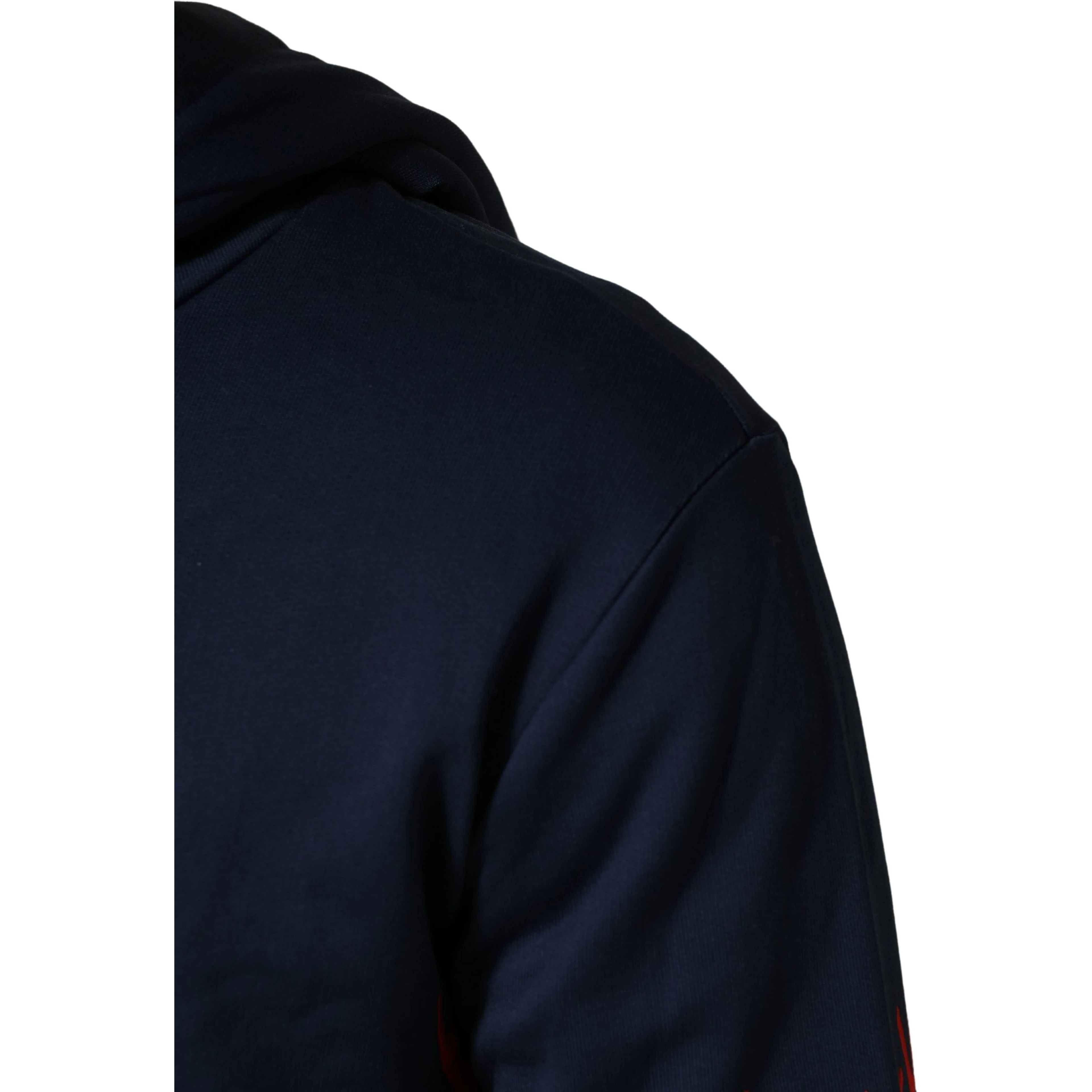 Blue Cotton Coral Logo Hooded Sweatshirt Sweater