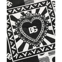 White Cotton Logo Bandana Print Men T-shirt