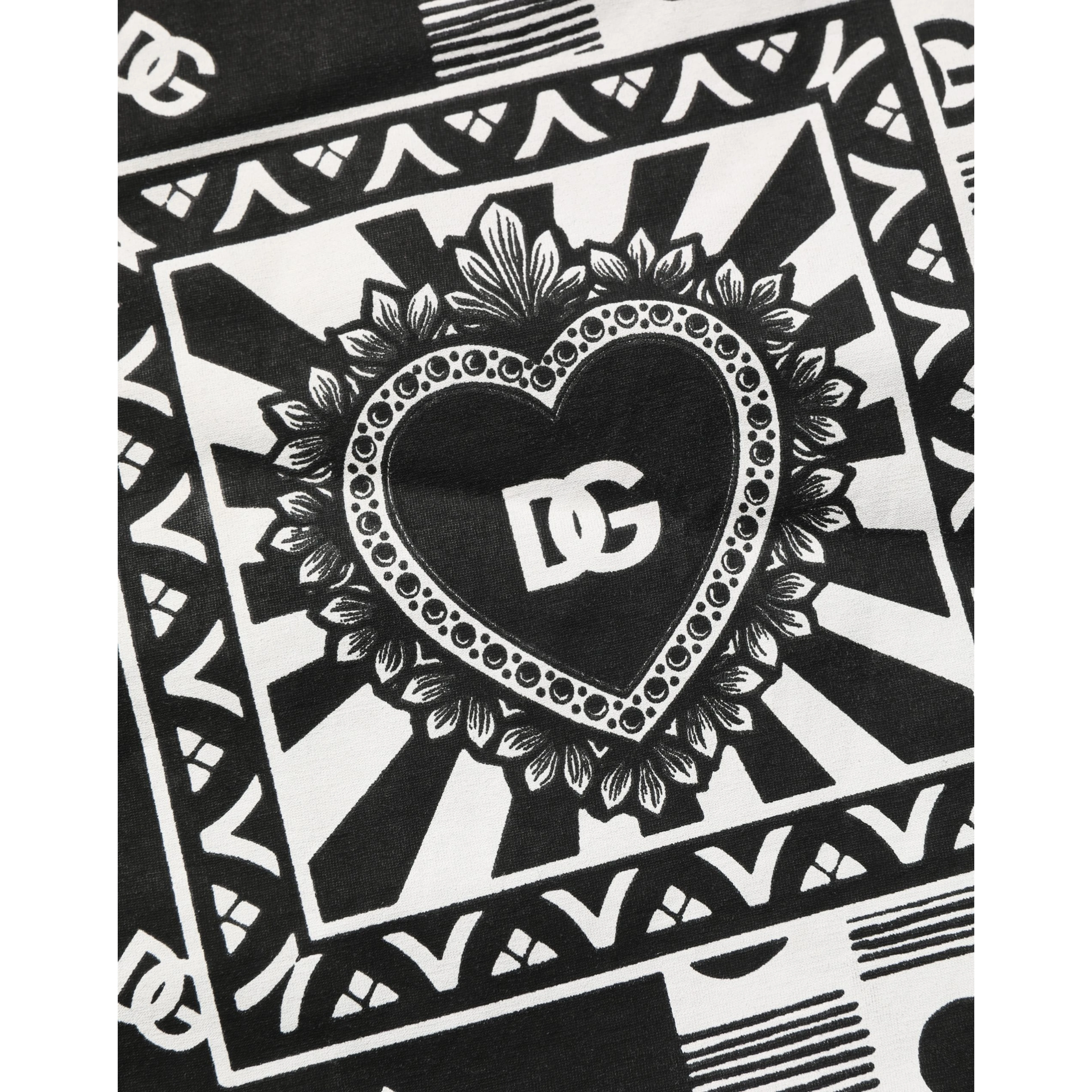 White Cotton Logo Bandana Print Men T-shirt
