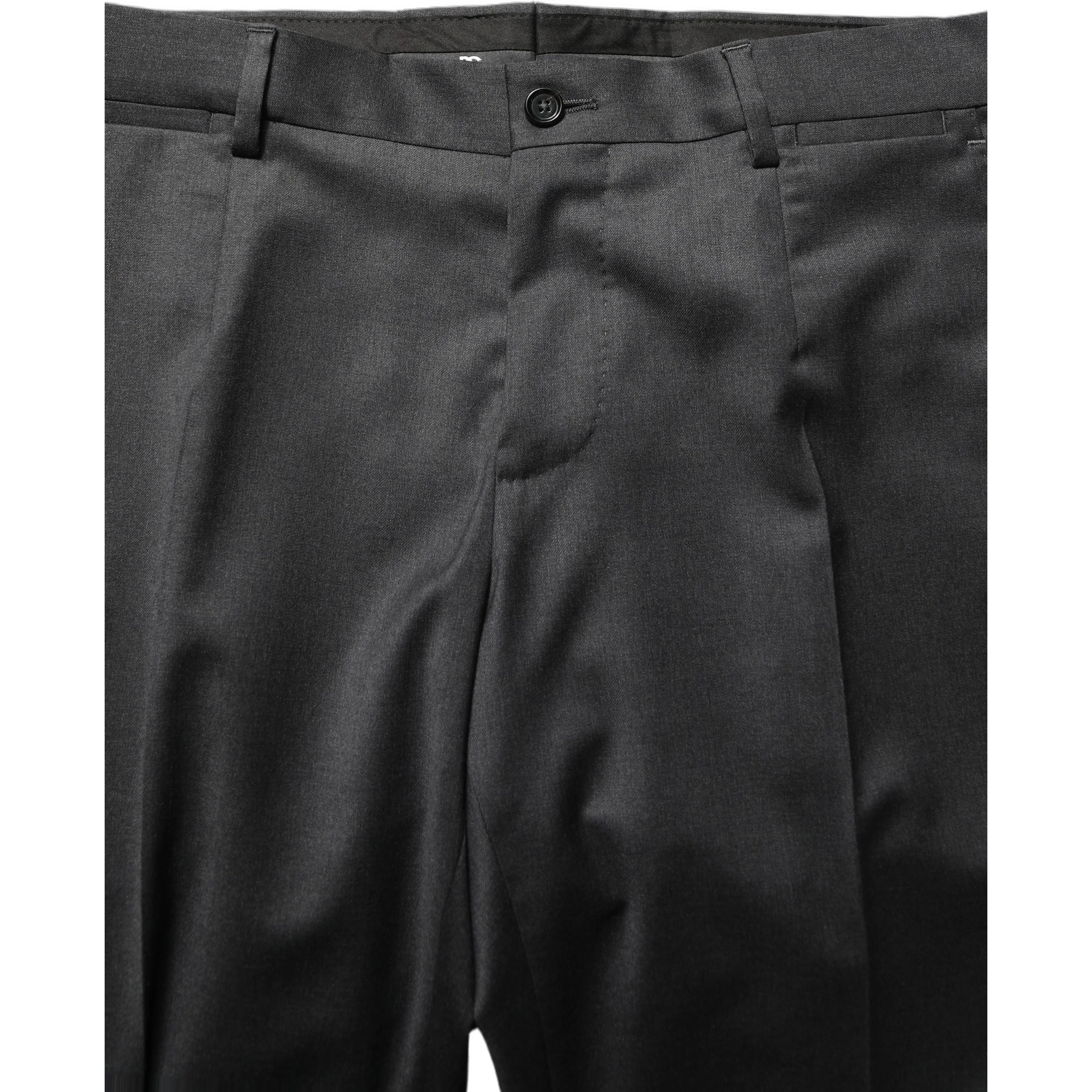 Gray Wool Slim Fit Formal 2 Piece Men Suit