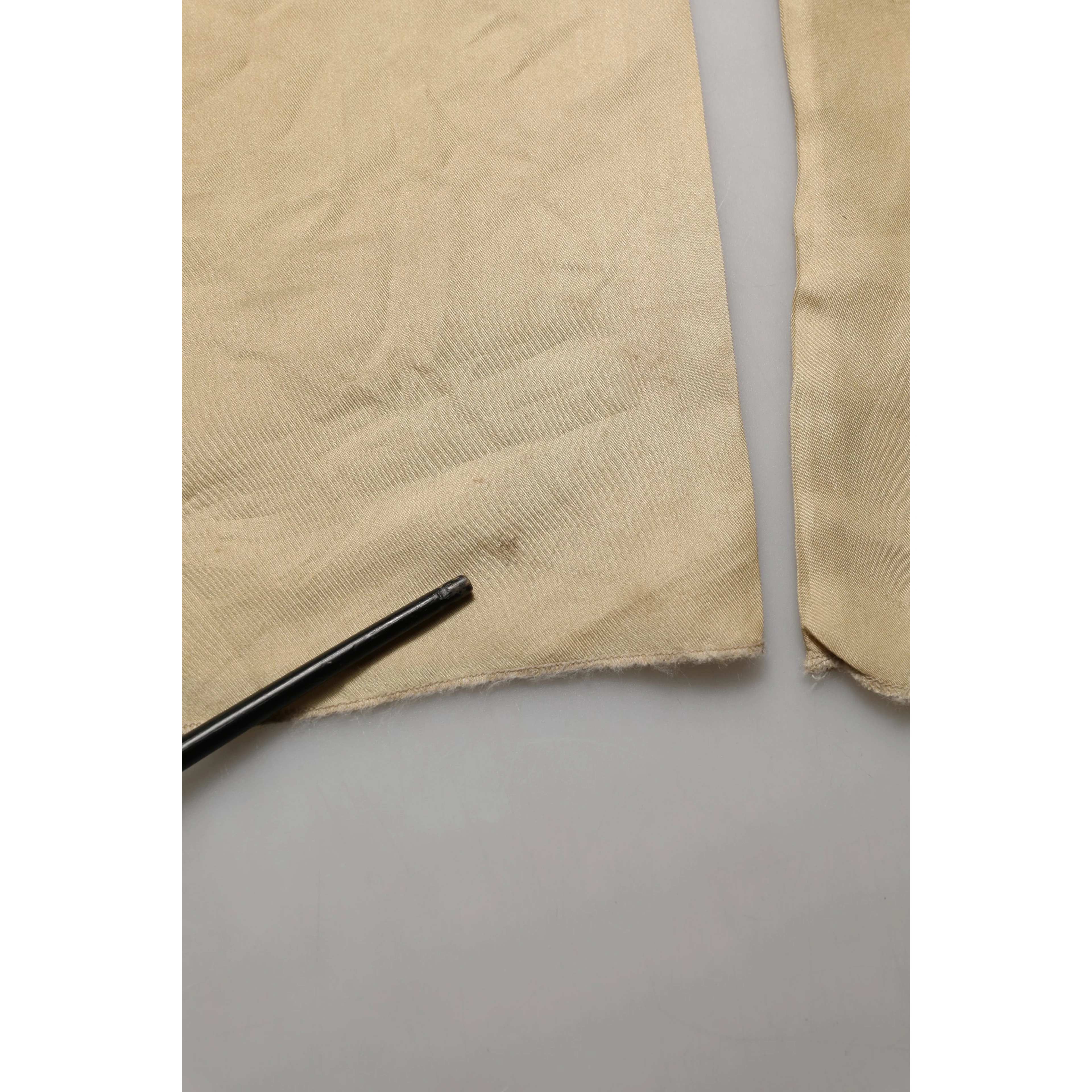 Yellow Straight Silk Mid Waist Chino Trouser Pants