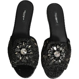 Black Devotion Lace Flats Slip On Shoes