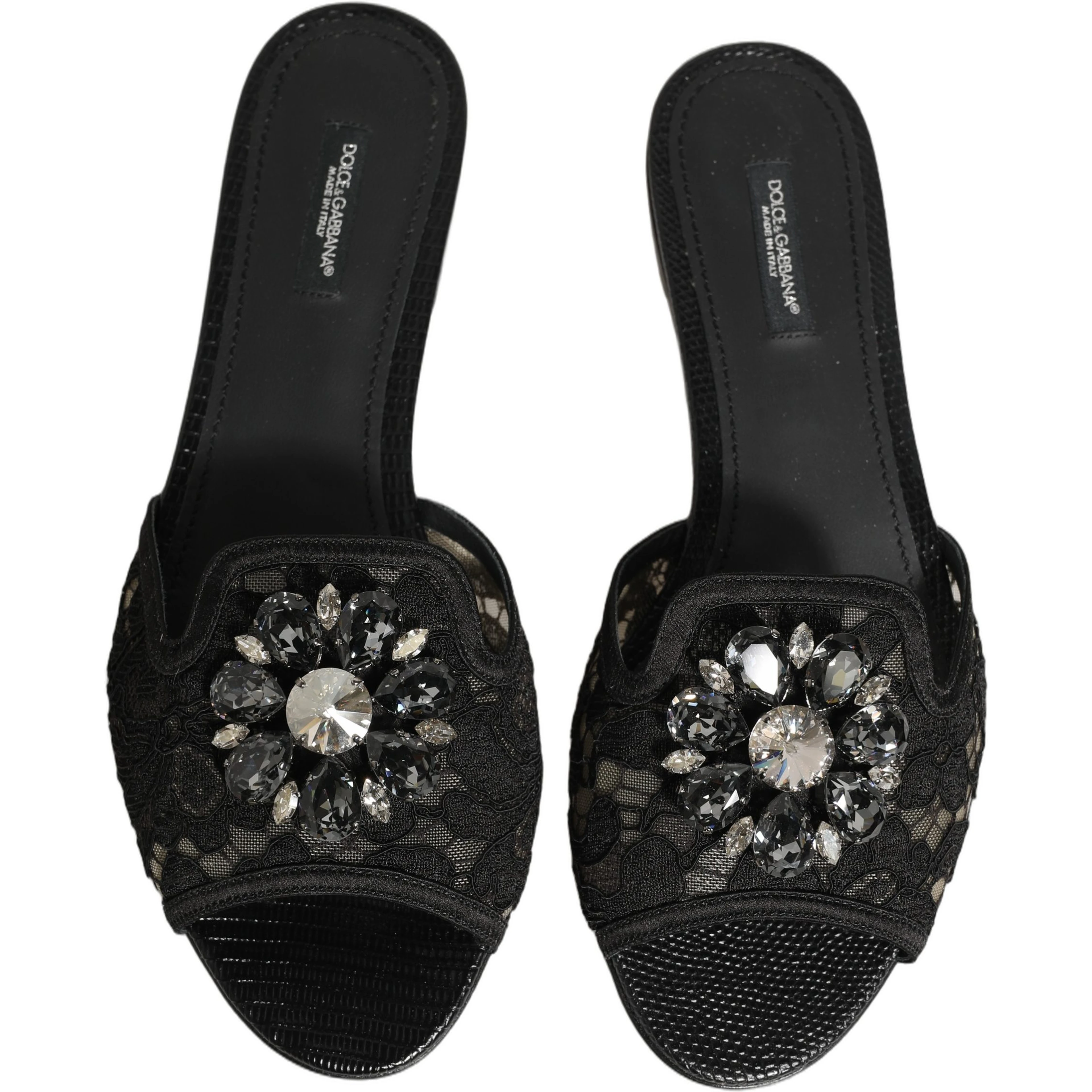 Black Devotion Lace Flats Slip On Shoes