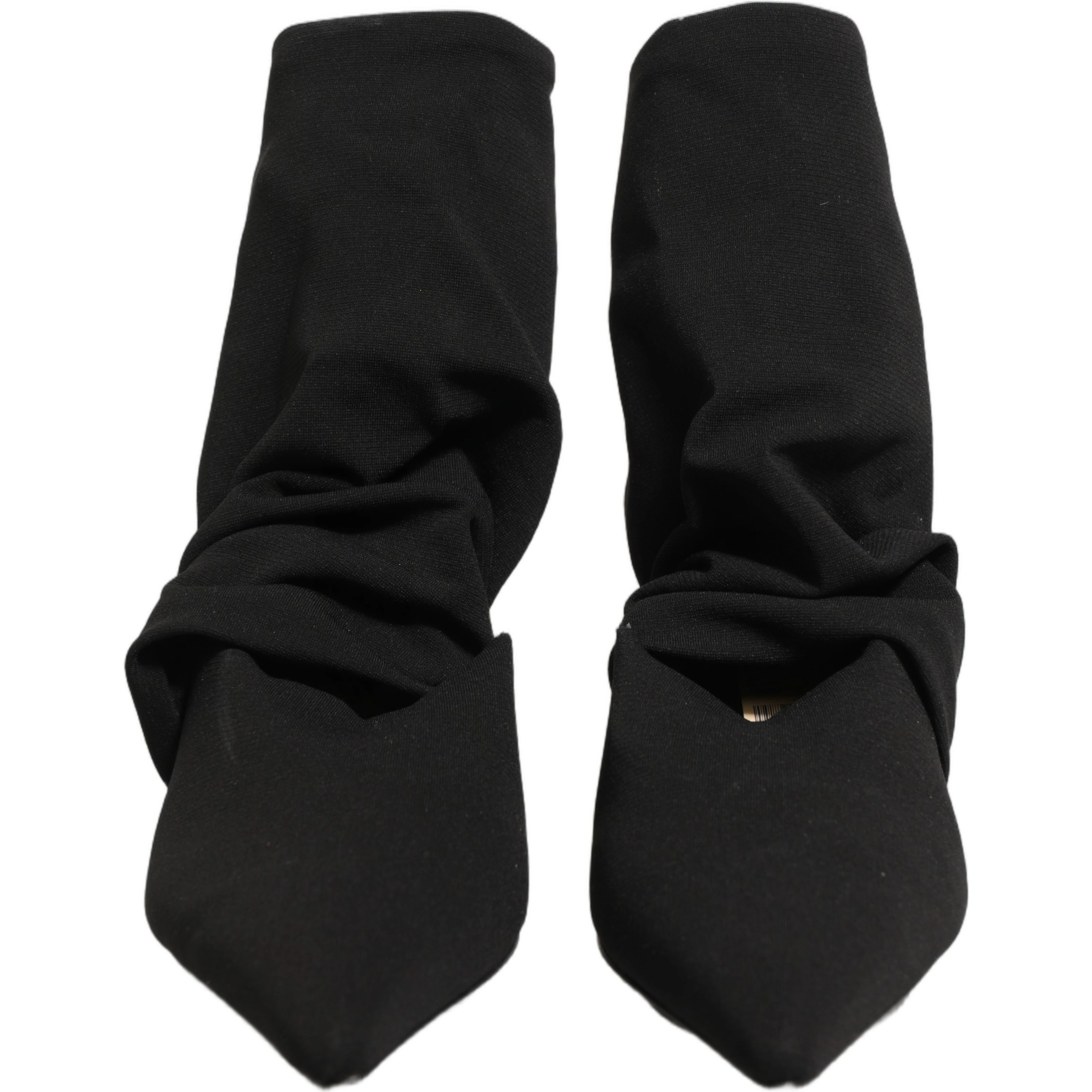 Black Stretch Socks Heels Ankle Boots Shoes