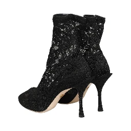 Black Socks Taormina Lace Pumps Boots Shoes