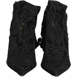 Black Taormina Lace Socks Boots Pumps Shoes