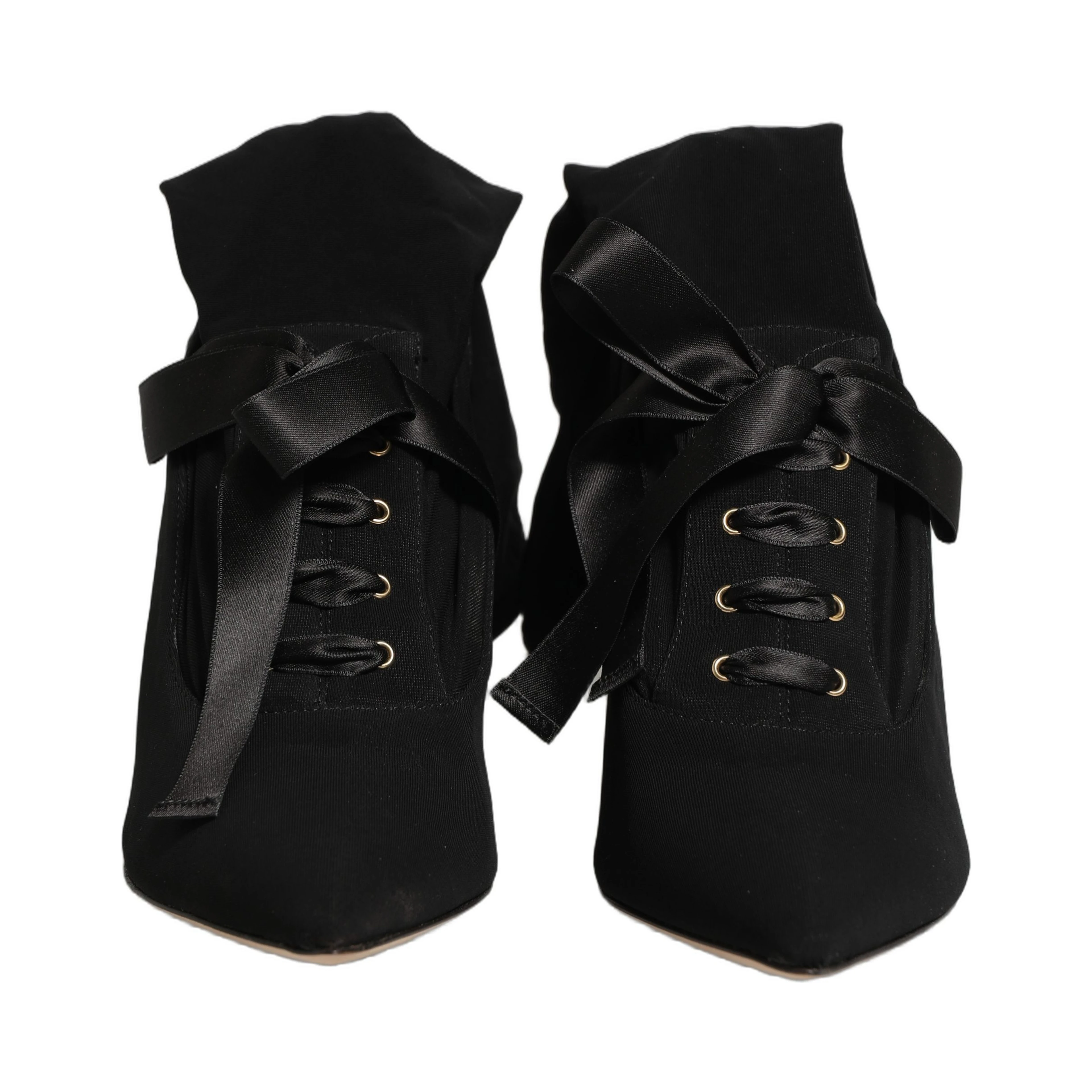 Black Stiletto Heels Mid Calf Boots Shoes