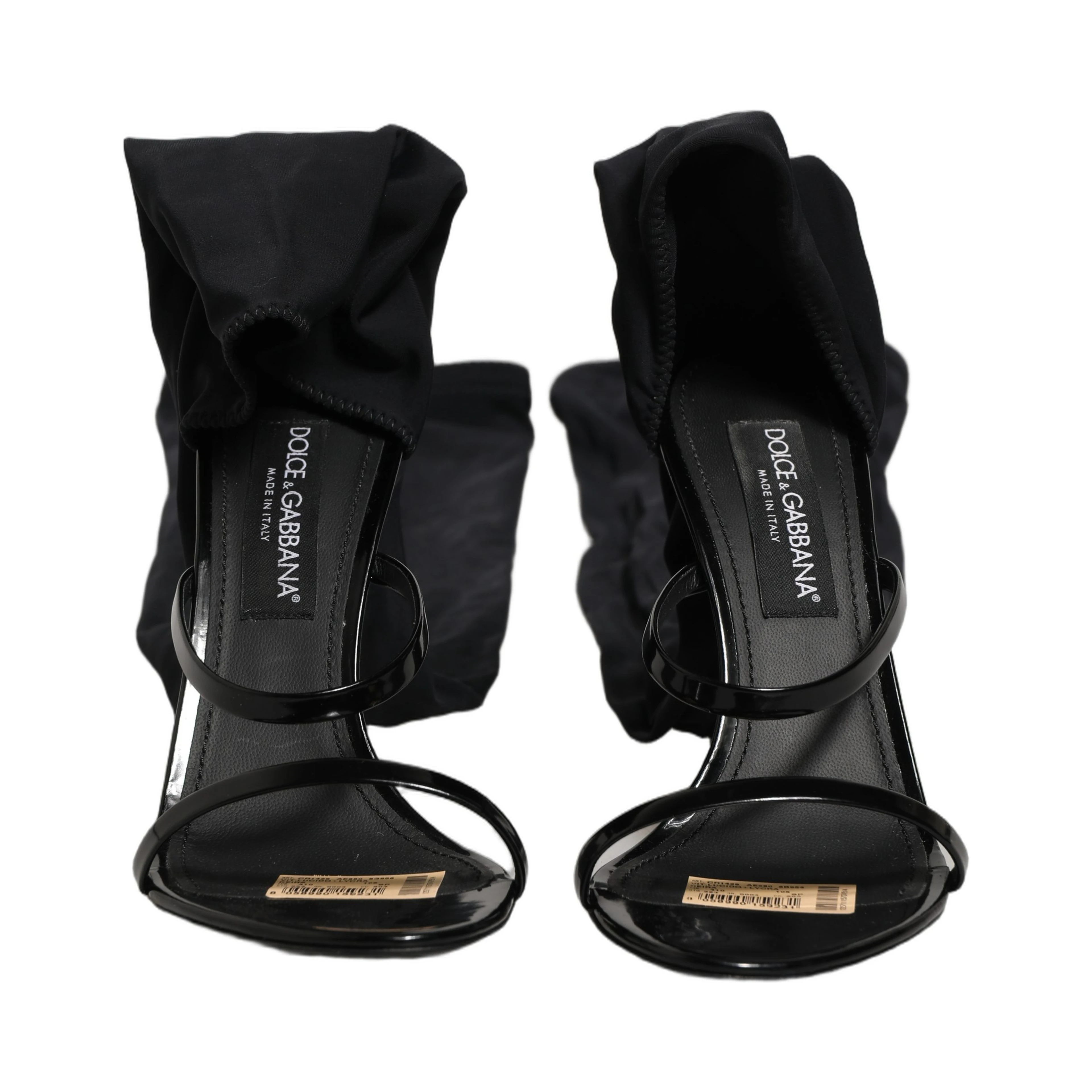 Stiletto Sandals Socks Knee High Boots Black