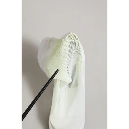 White Tulle Stretch Mesh Sock Boots Shoes
