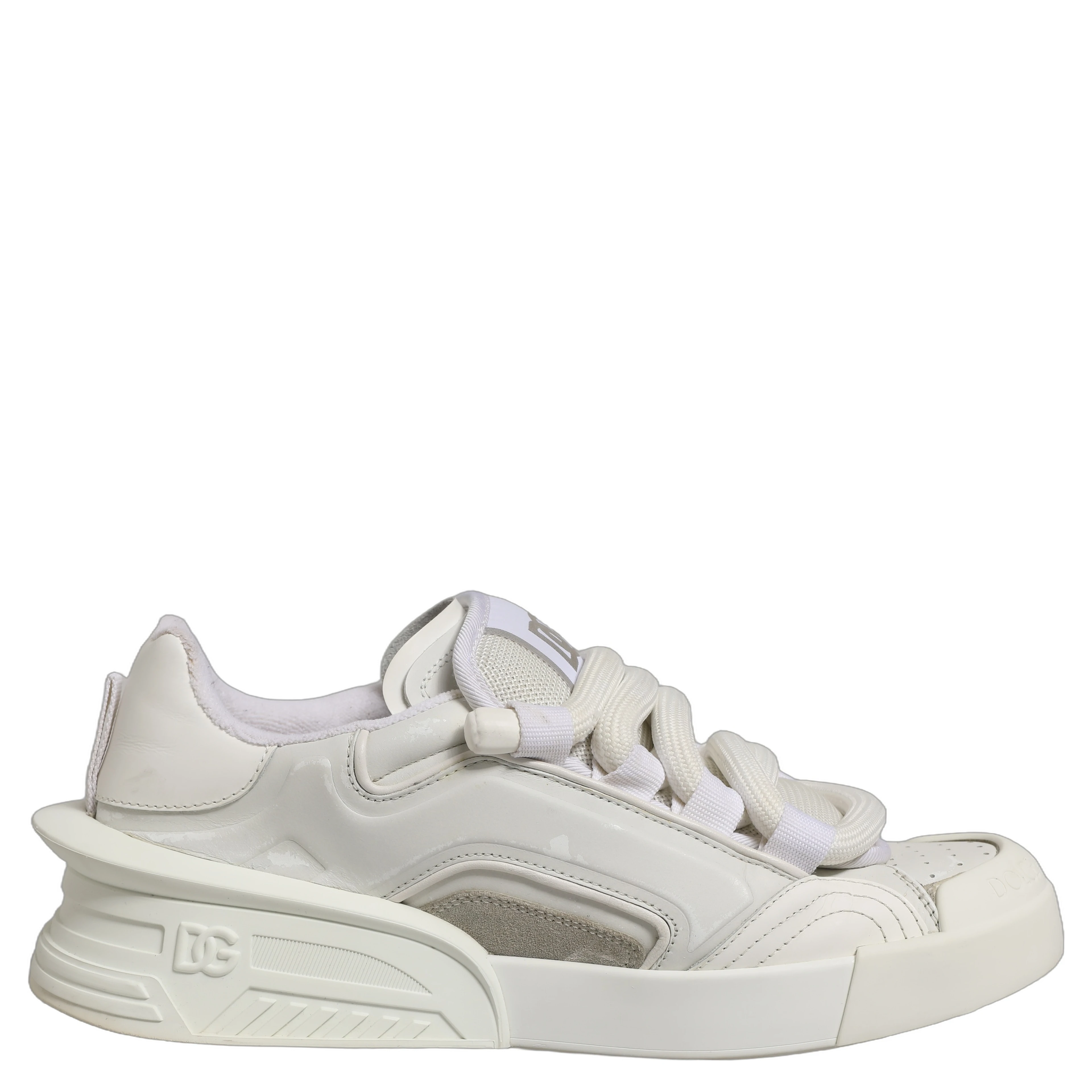 White Leather Portofino Space Sneakers Shoes